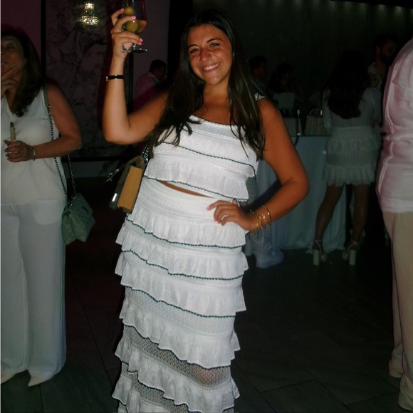 White Ruffled Two-Piece Set - Picture 1 of 2